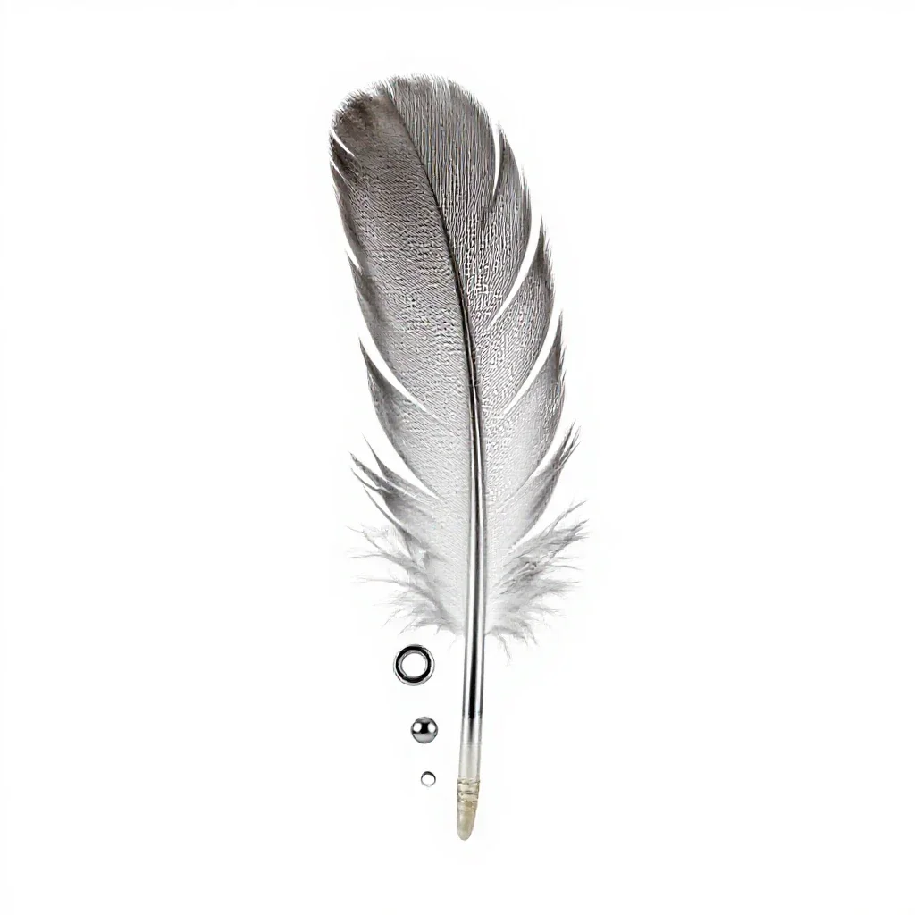 Flight feather isolated on a white background