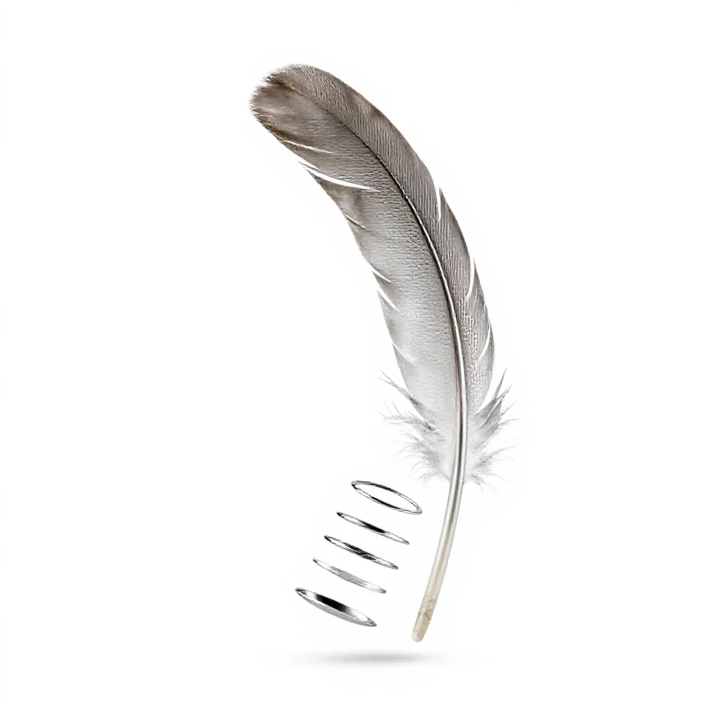 Sickle feather isolated on a white background