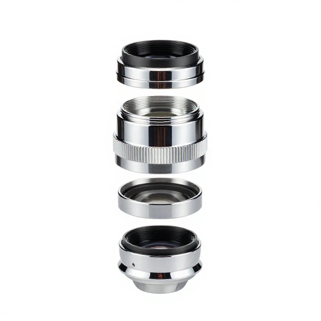 Anastigmatic lens isolated on a white background