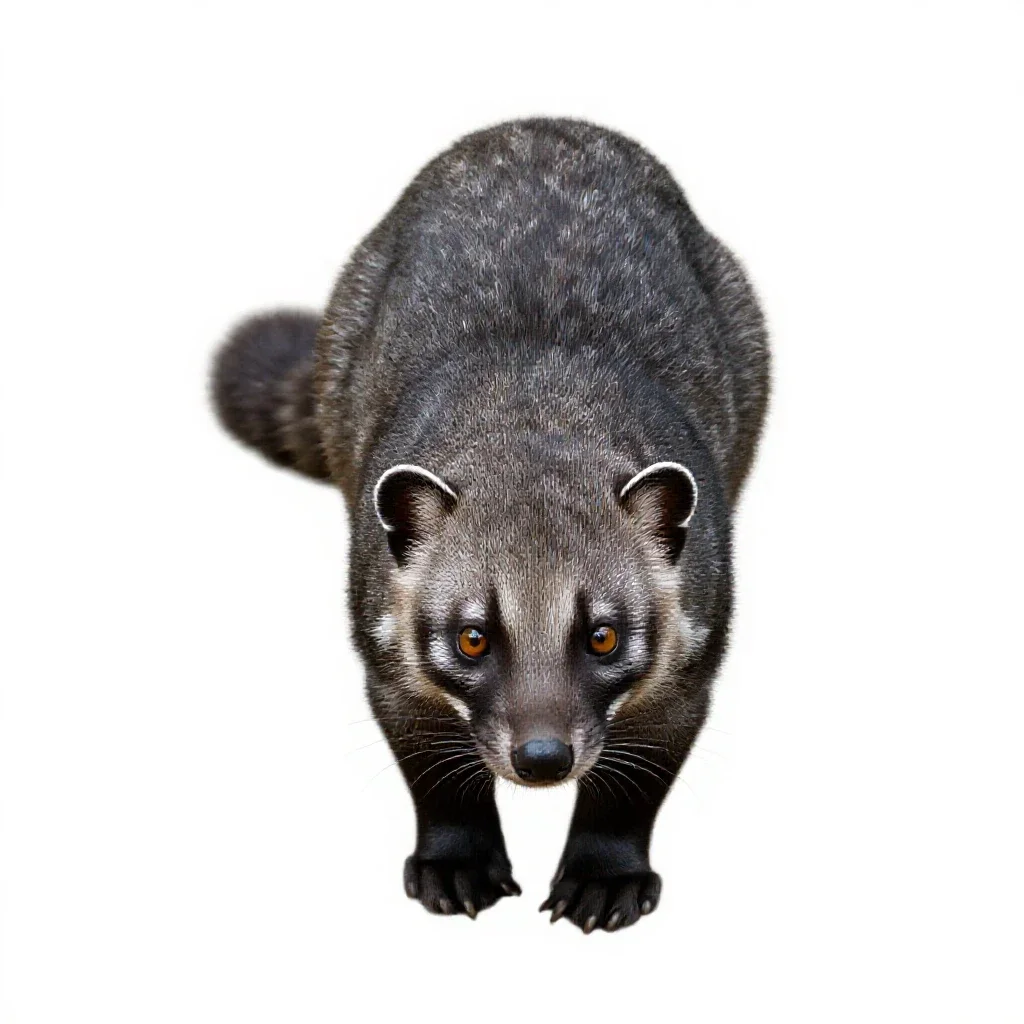 Banded palm civet isolated on a white background