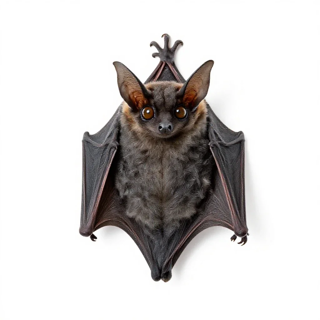 Big-eared bat isolated on a white background