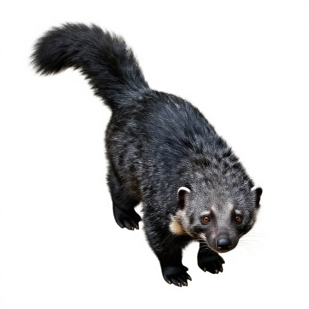 Binturong isolated on a white background