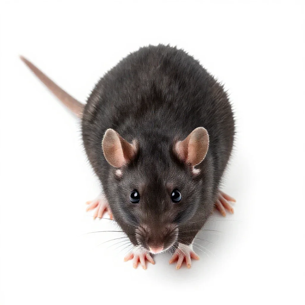 Black rat isolated on a white background