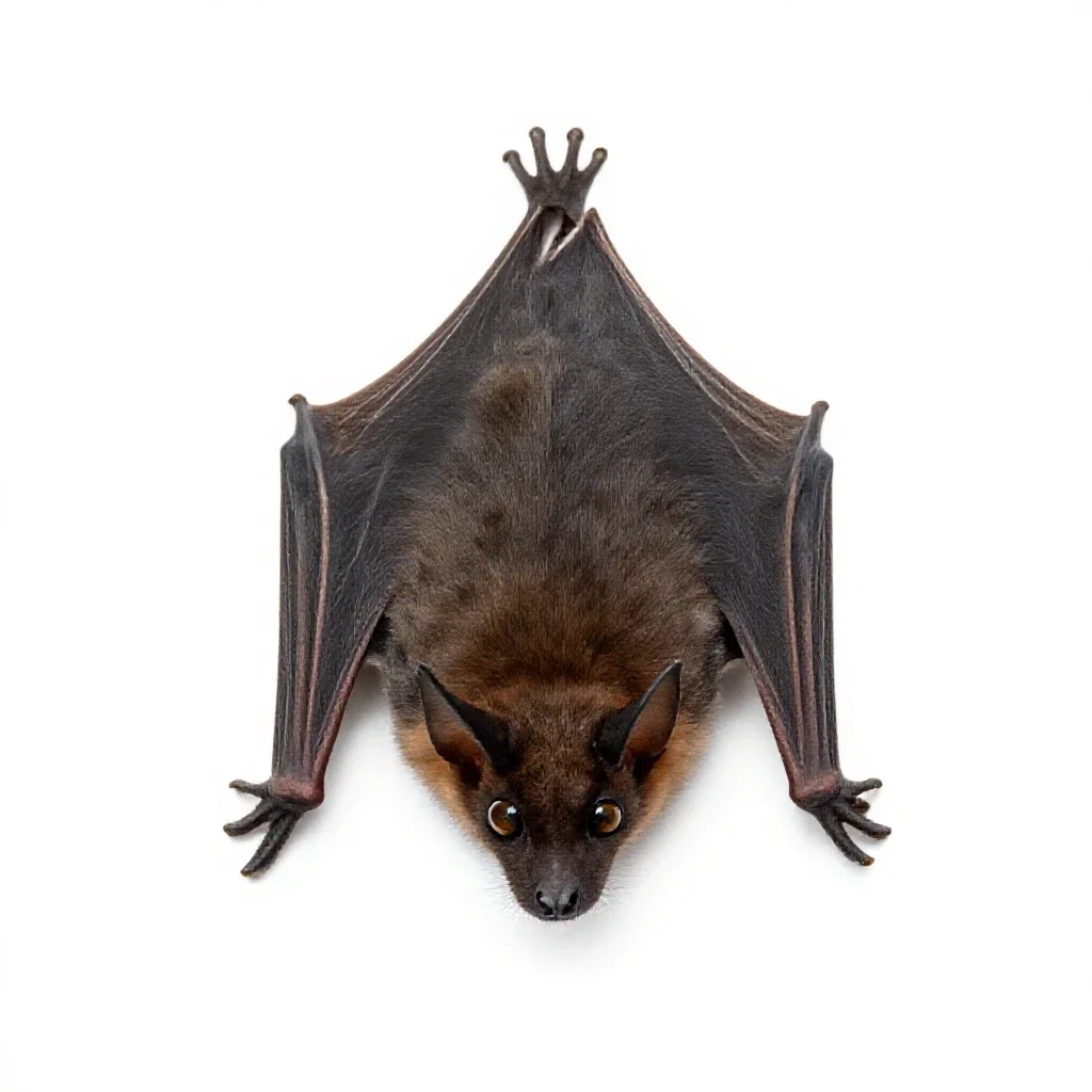 Brown bat isolated on a white background