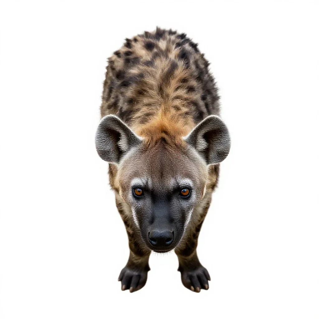 Brown hyena isolated on a white background