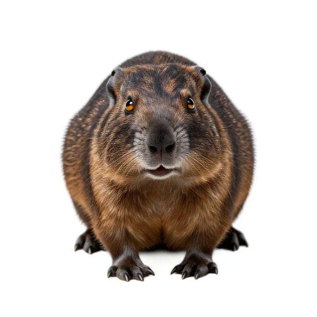 Brown lemming isolated on a white background