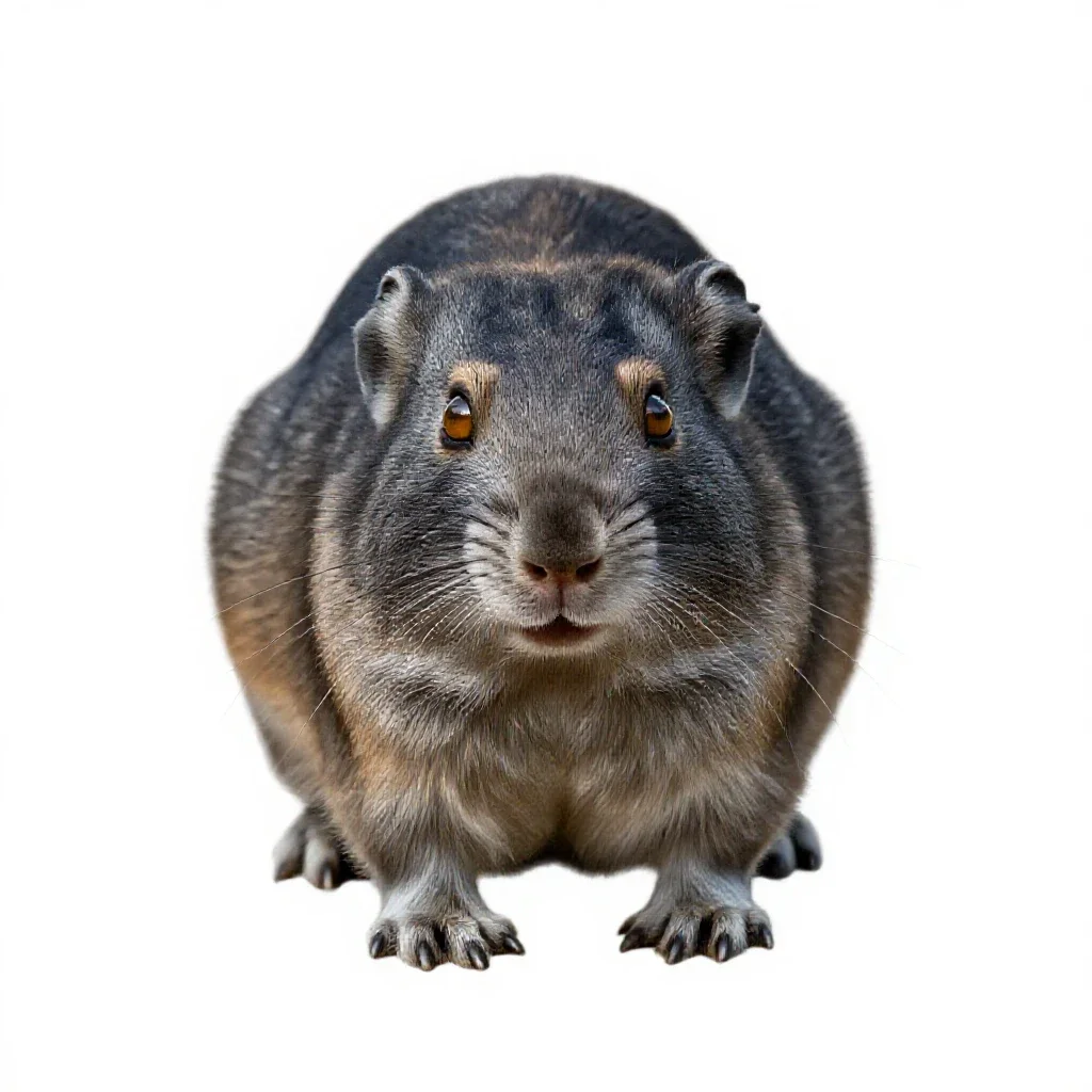 Collared pika isolated on a white background
