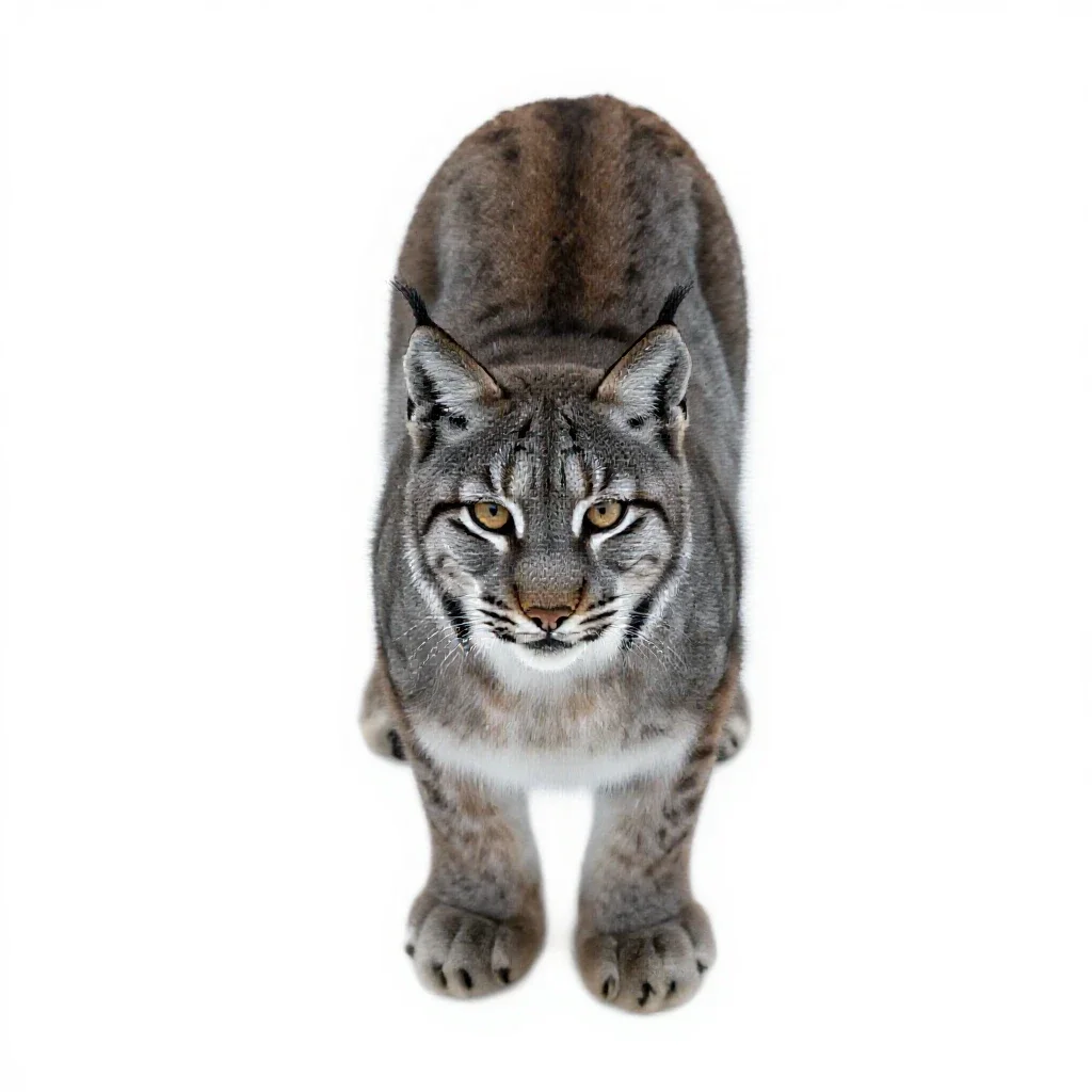 Common lynx isolated on a white background