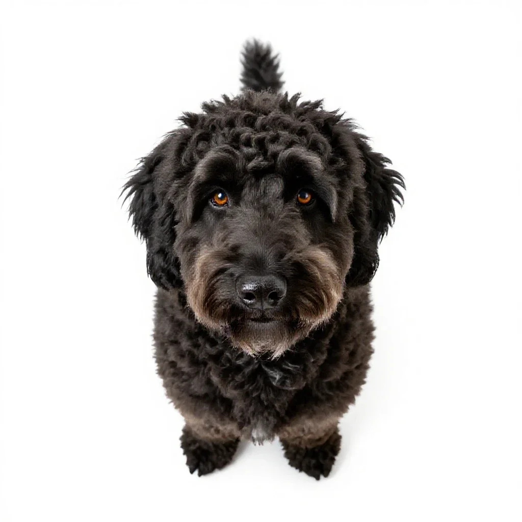 Curly-coated retriever isolated on a white background