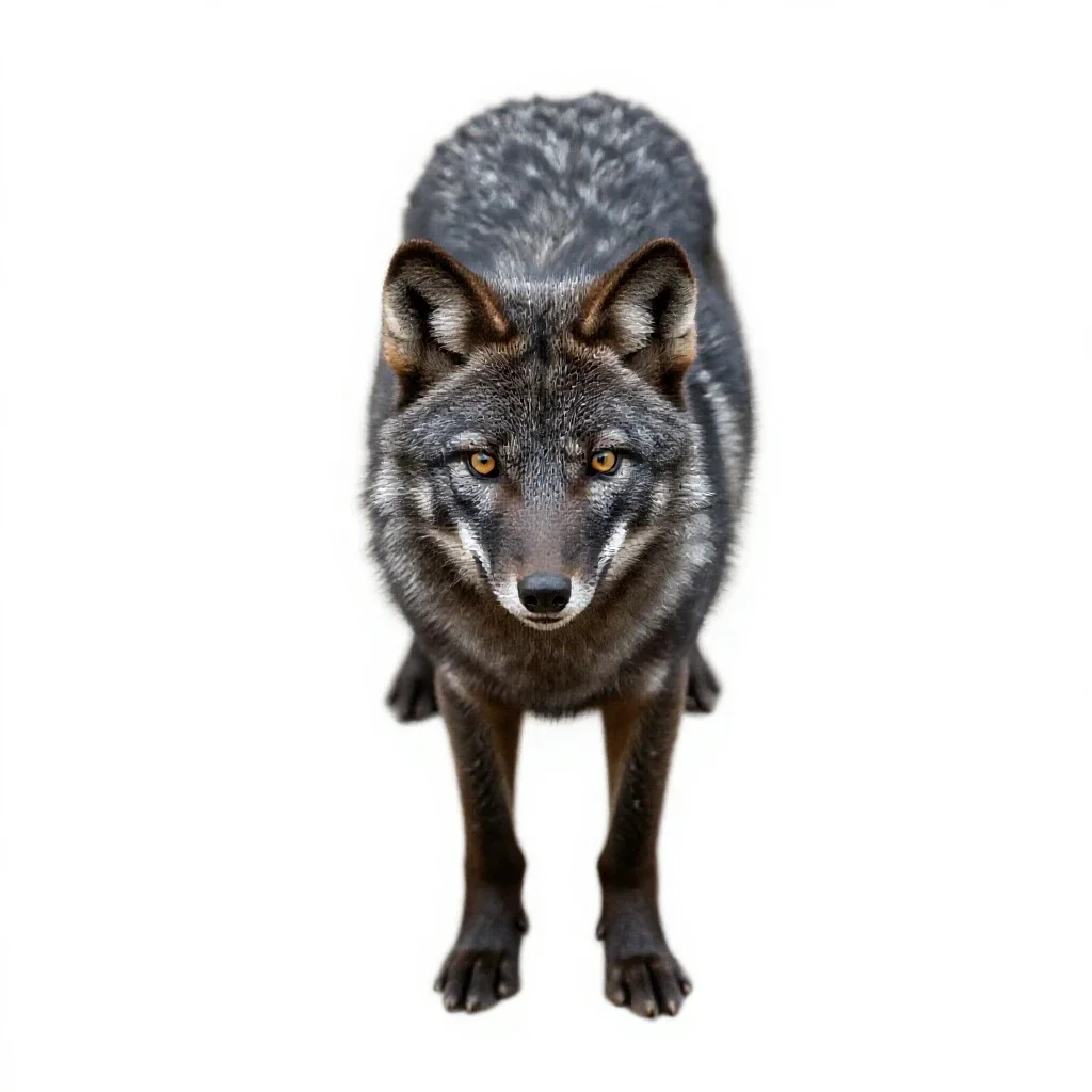Dhole isolated on a white background