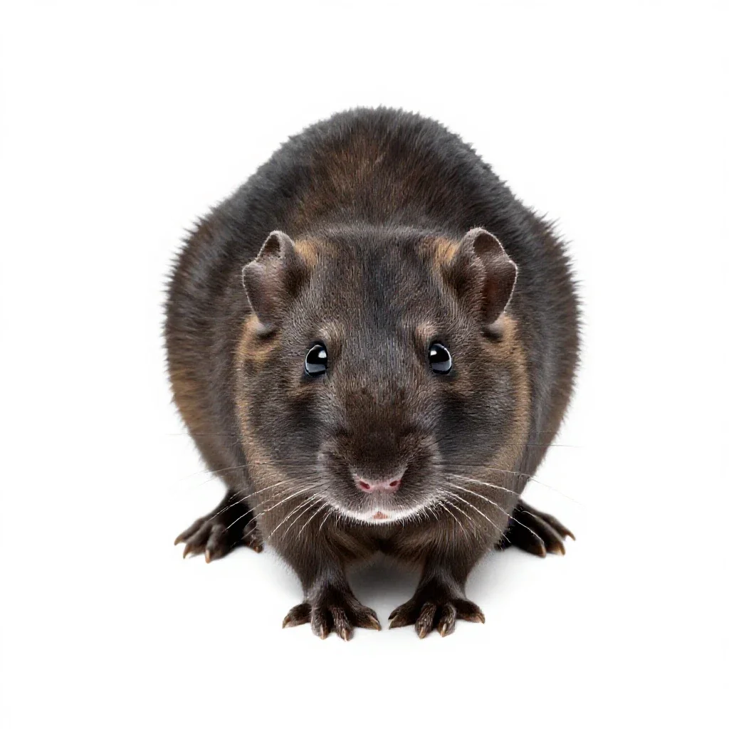 Dusky-footed wood rat isolated on a white background