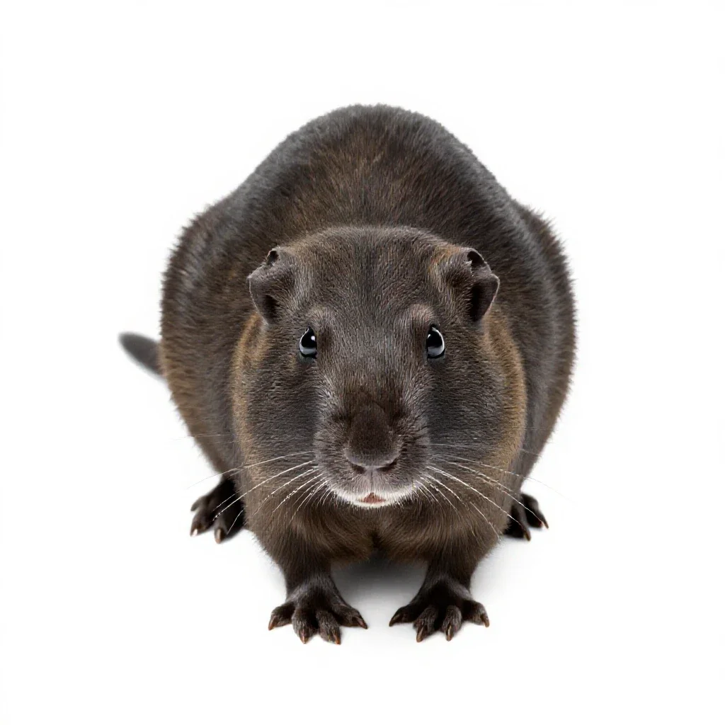 Dusky-footed woodrat isolated on a white background