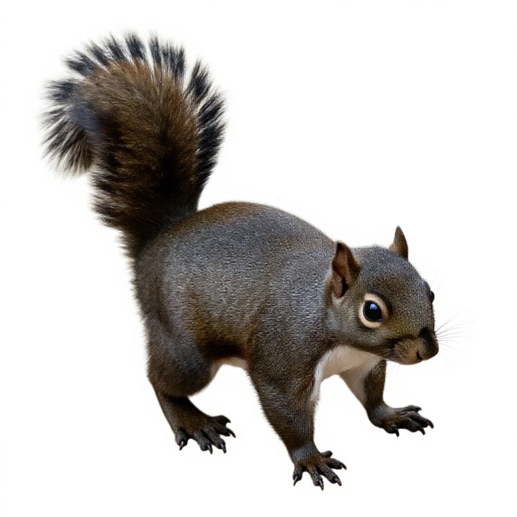 Fox squirrel isolated on a white background