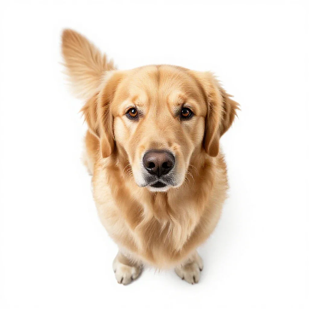 Golden retriever isolated on a white background