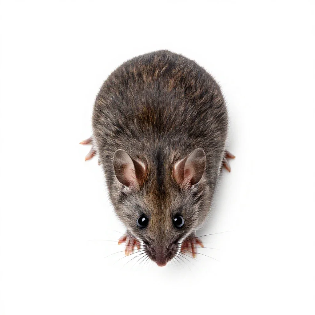 Grasshopper mouse isolated on a white background
