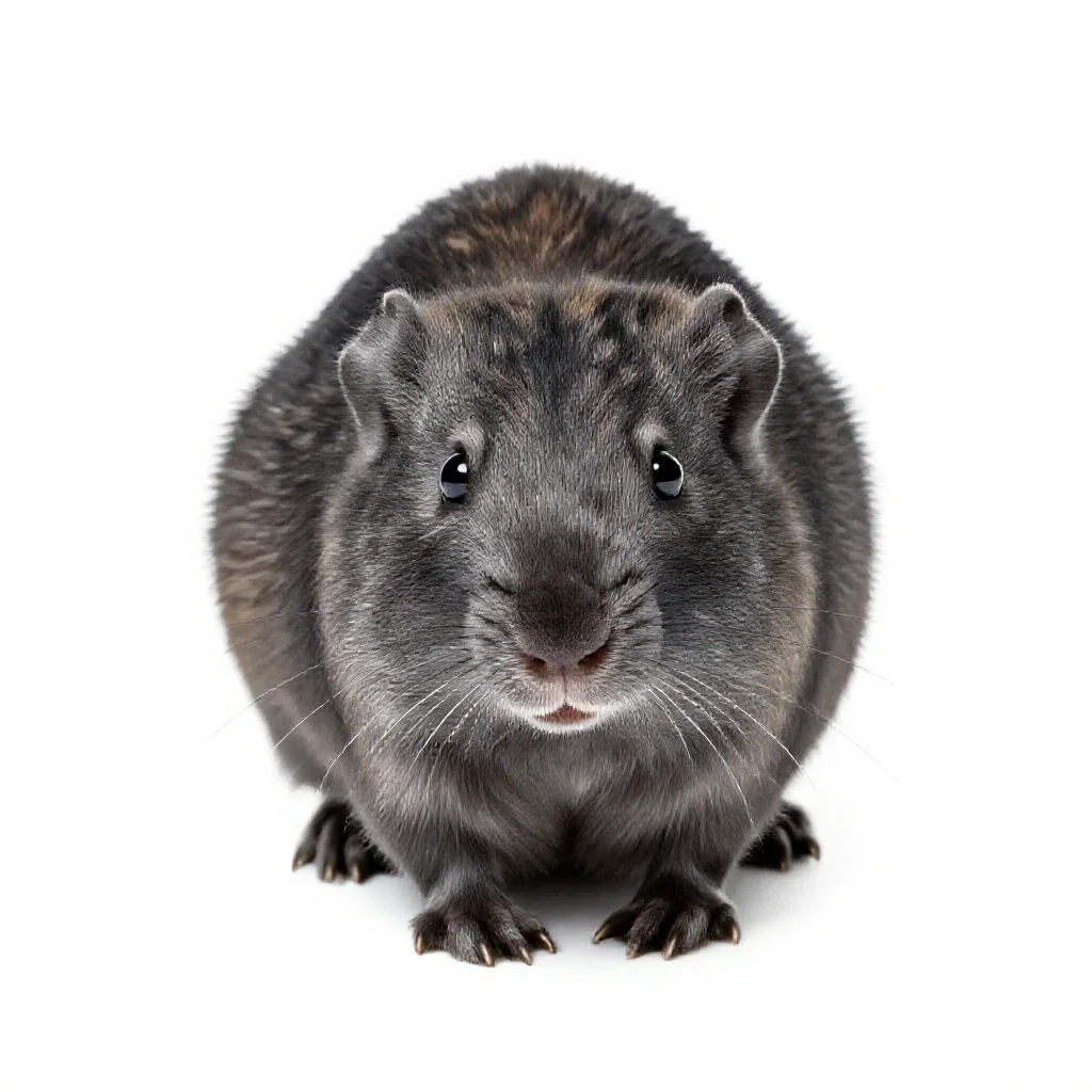 Grey lemming isolated on a white background
