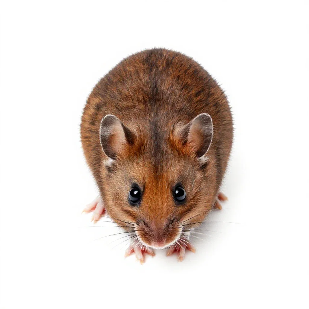 Harvest mouse isolated on a white background