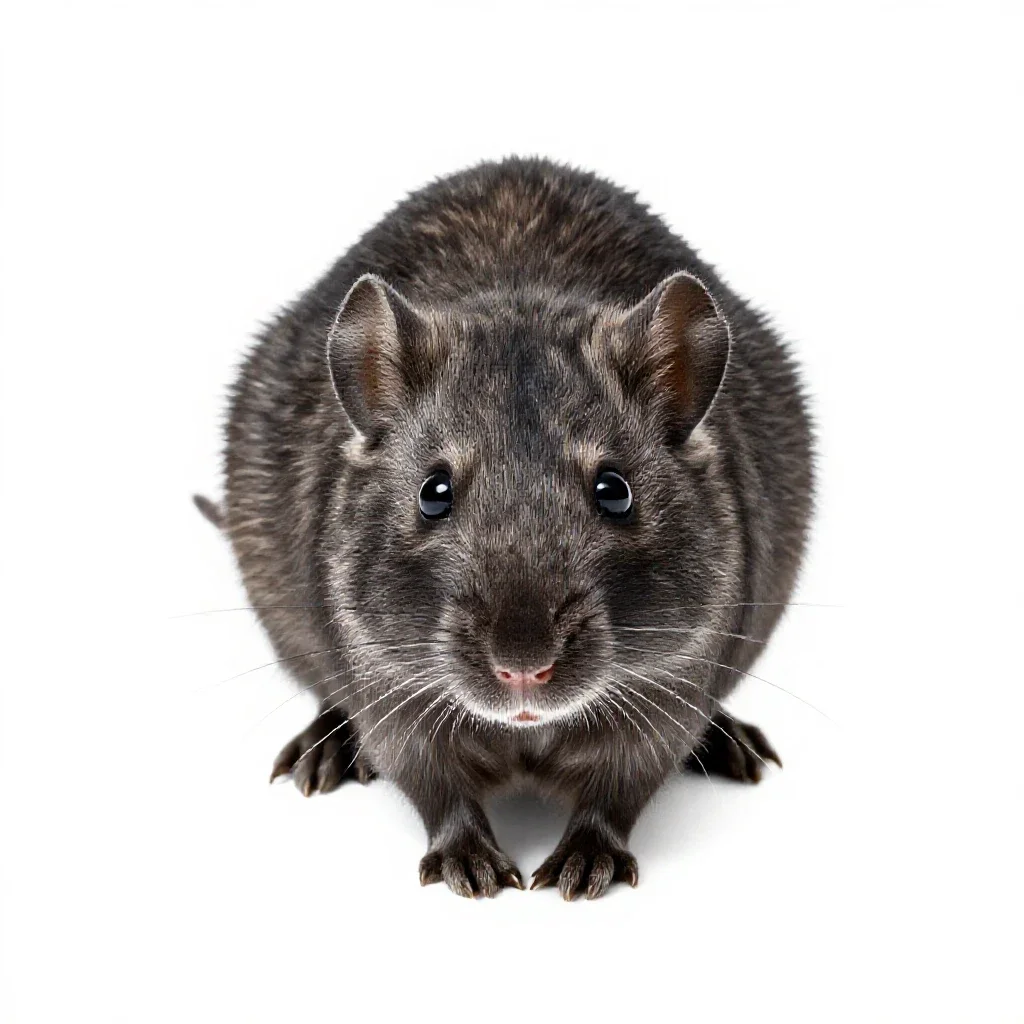 Hispid pocket mouse isolated on a white background