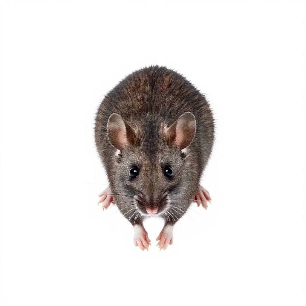 Jumping mouse isolated on a white background