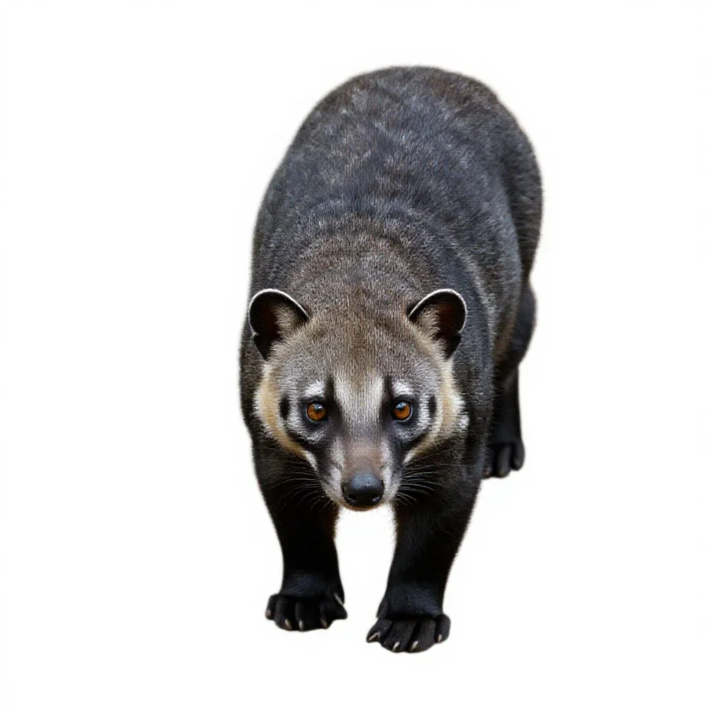 Large civet isolated on a white background