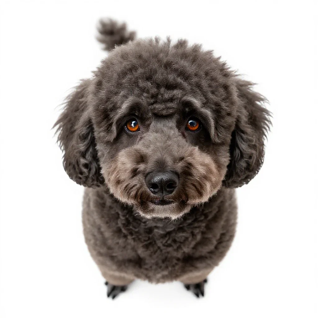 Large poodle isolated on a white background
