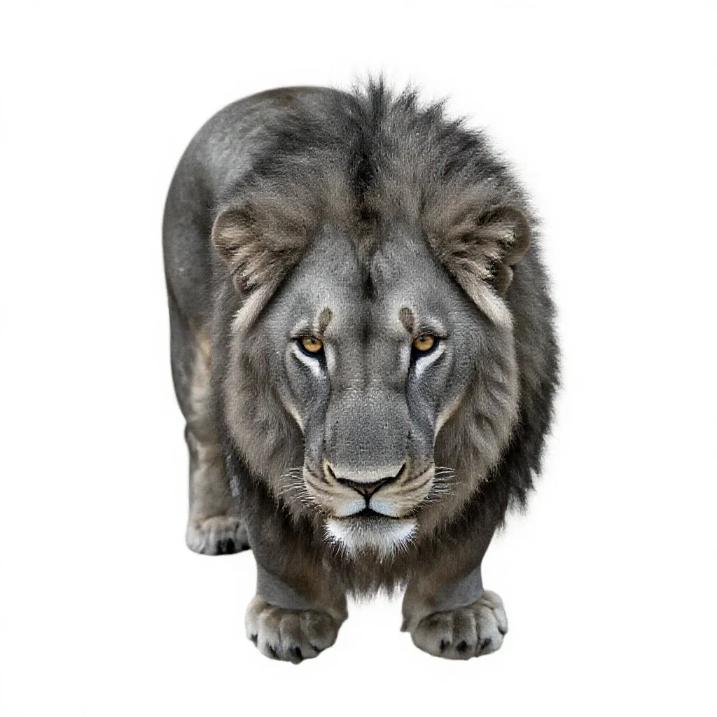 Lioness isolated on a white background
