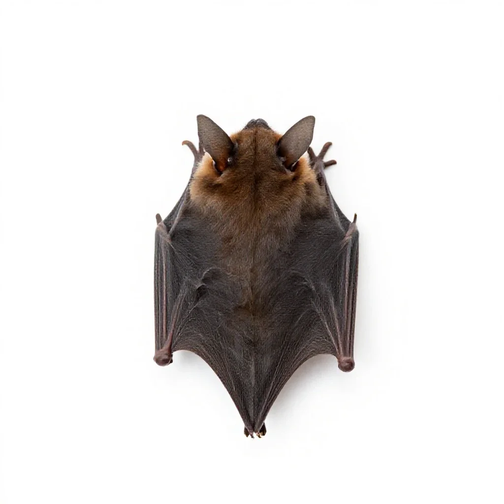Little brown bat isolated on a white background