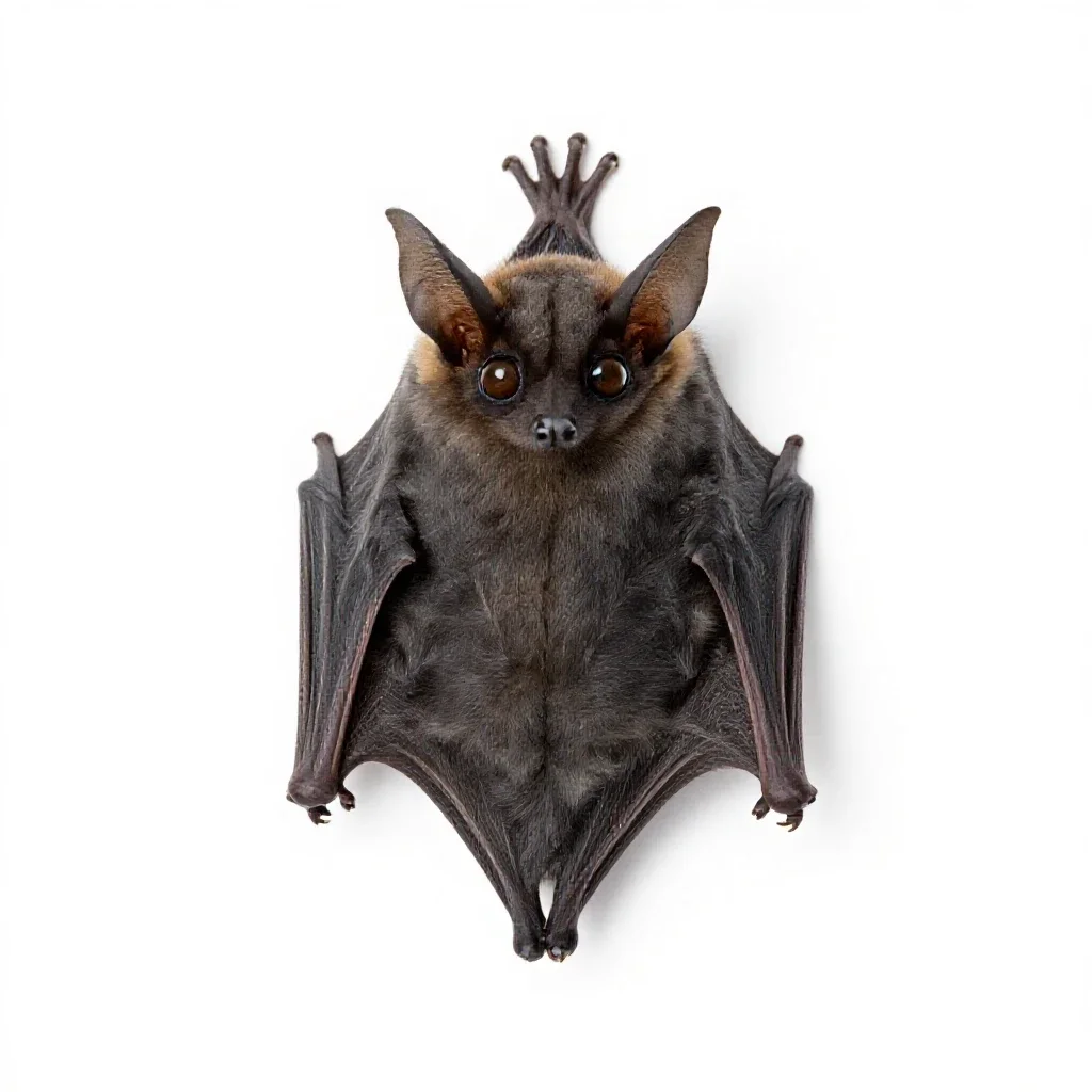Long-eared bat isolated on a white background