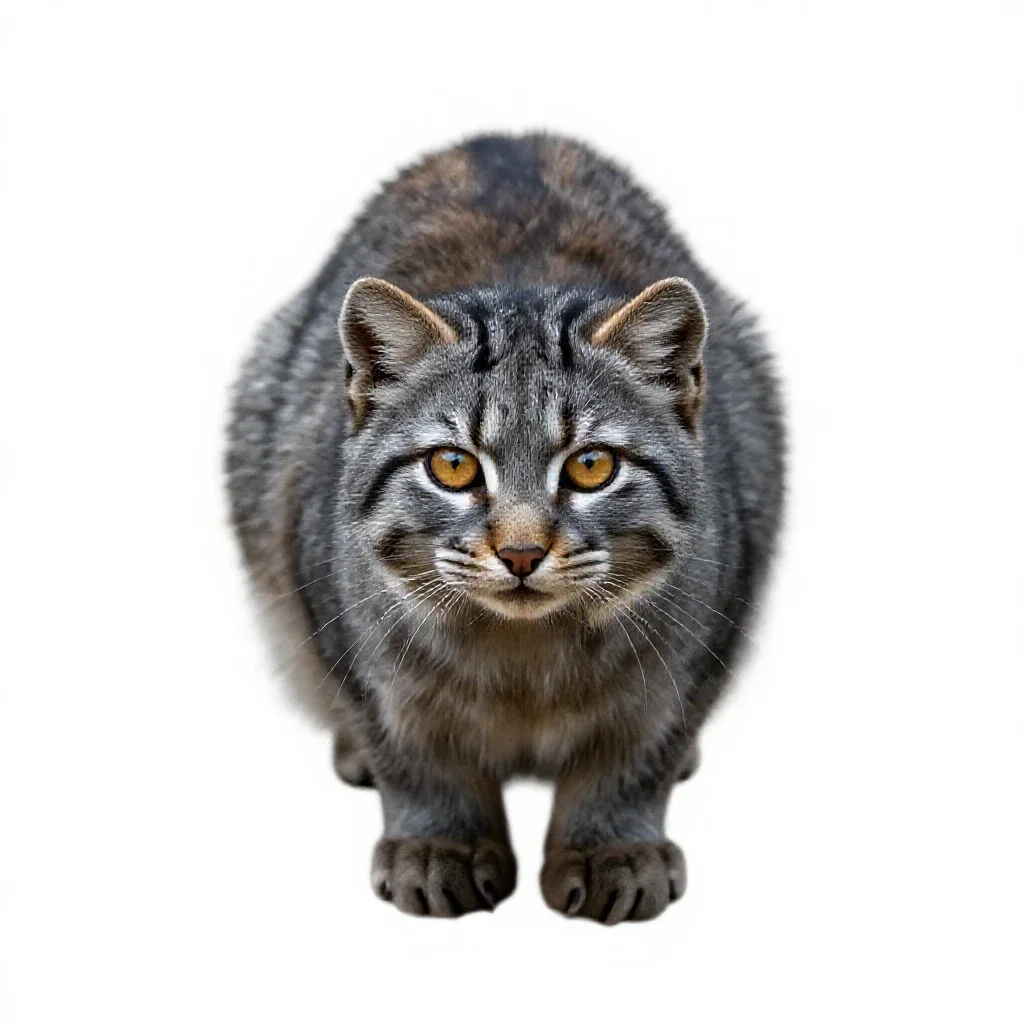 Manul isolated on a white background