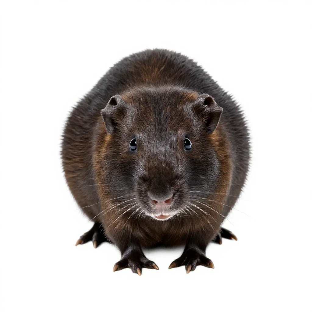 Meadow vole isolated on a white background