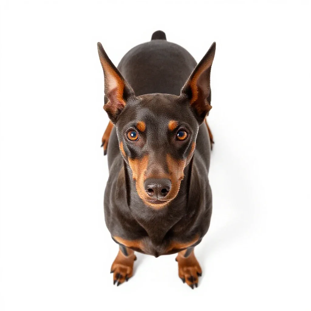 Miniature pinscher isolated on a white background