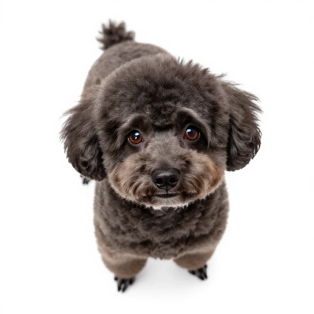 Miniature poodle isolated on a white background