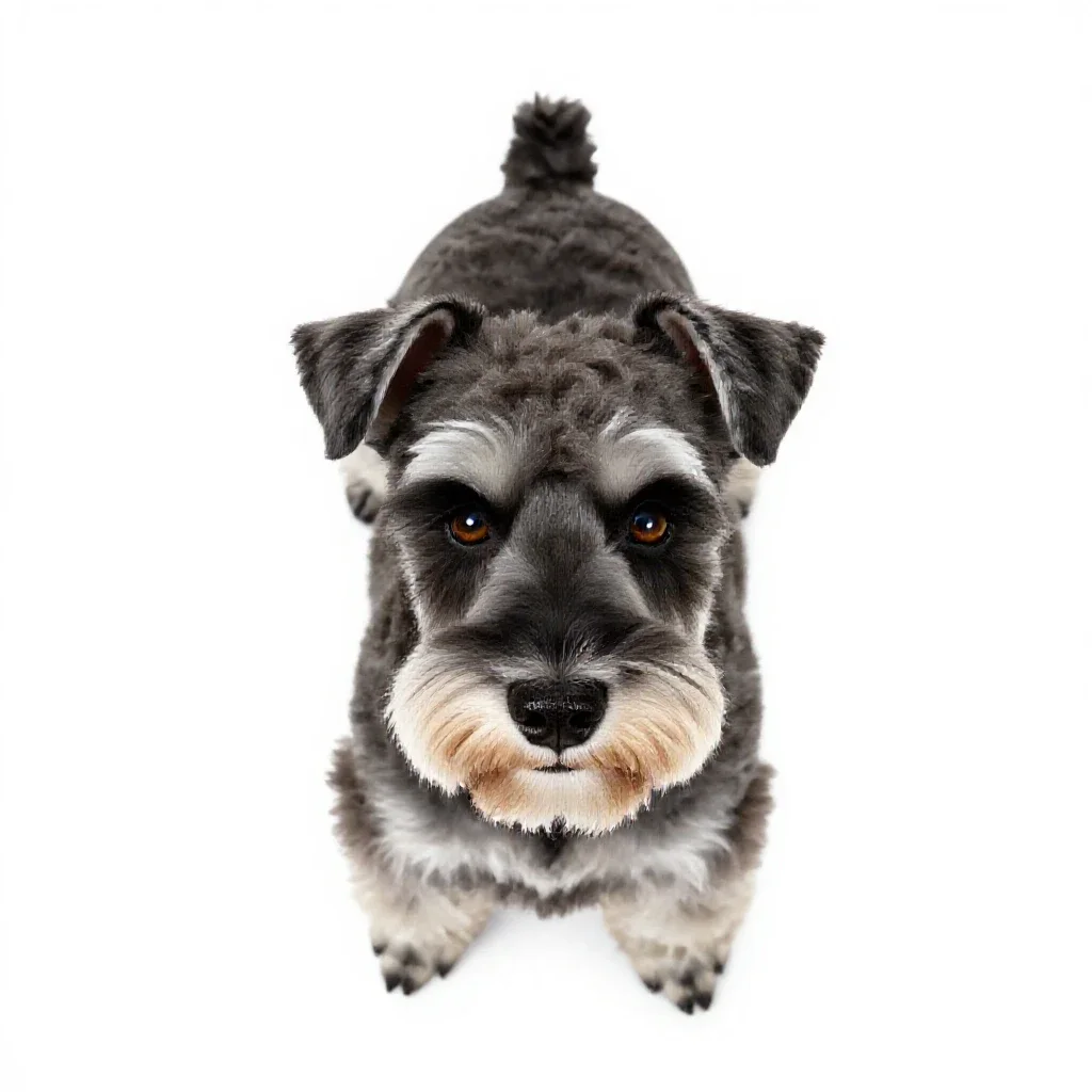 Miniature schnauzer isolated on a white background