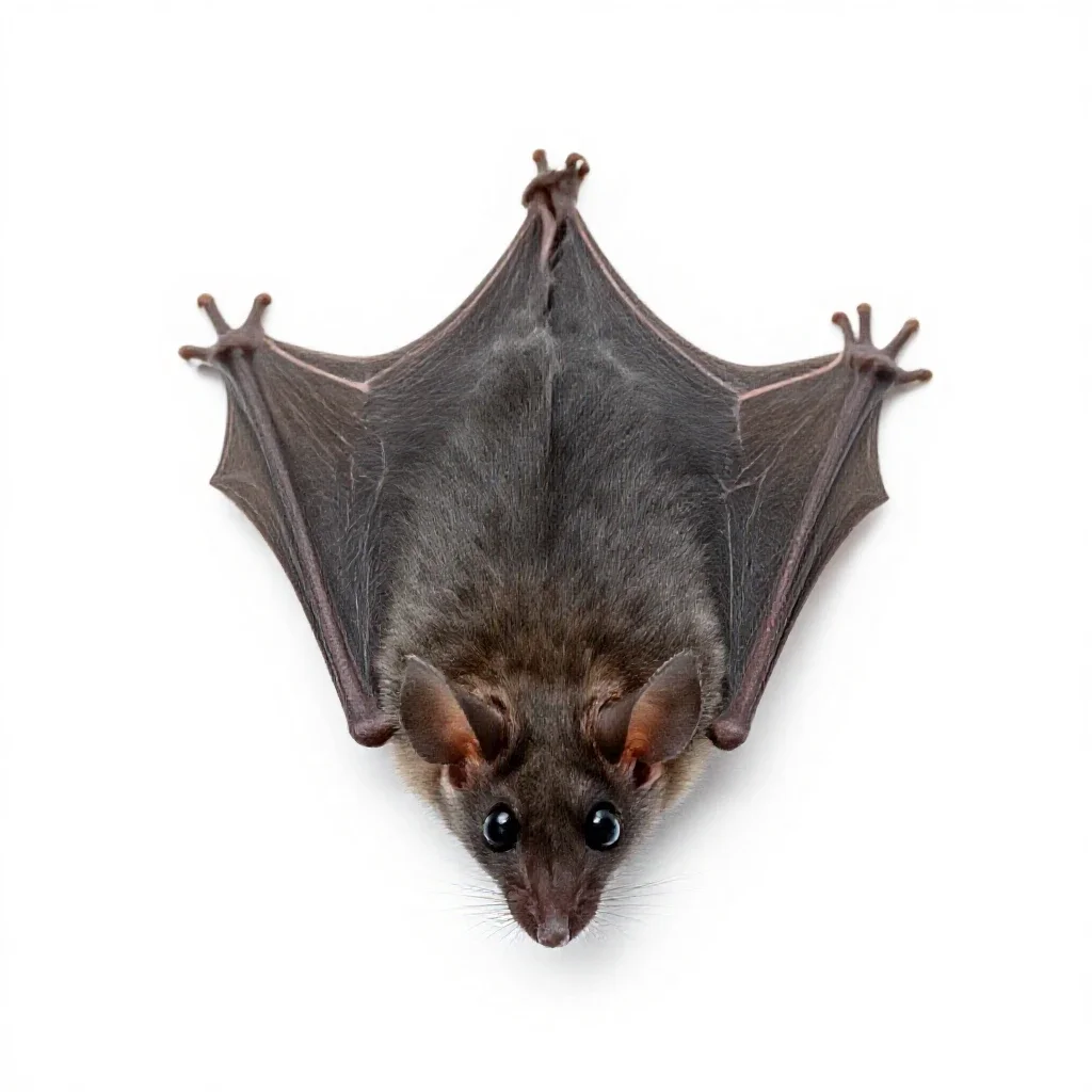 Mouse-eared bat isolated on a white background