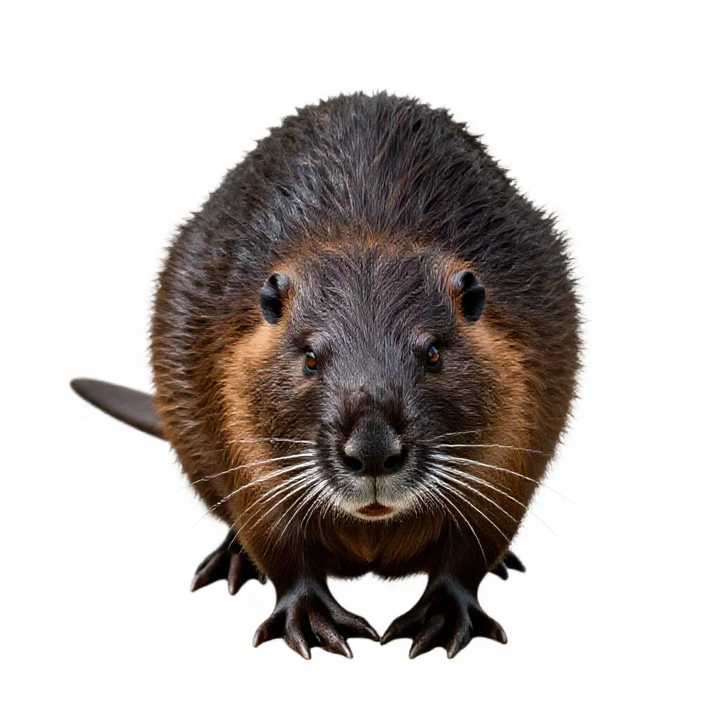 Muskrat isolated on a white background