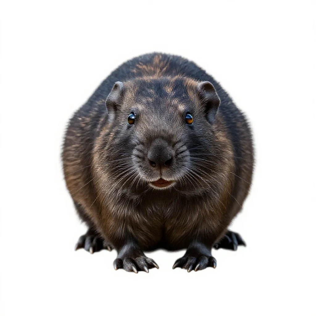 Northern bog lemming isolated on a white background