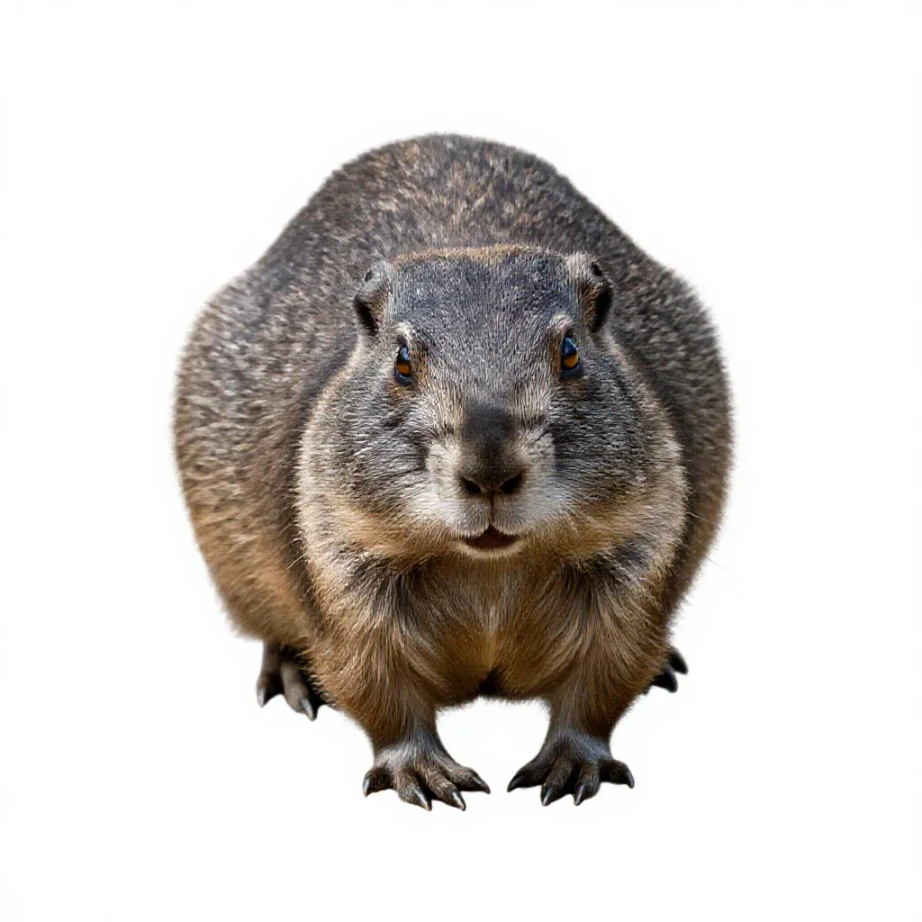 Northern pocket gopher isolated on a white background