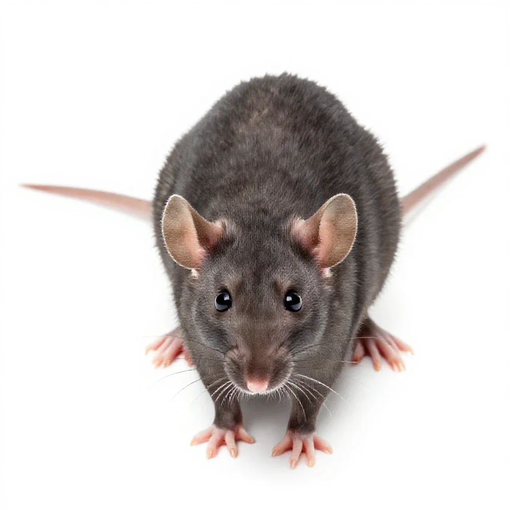 Nude mouse isolated on a white background