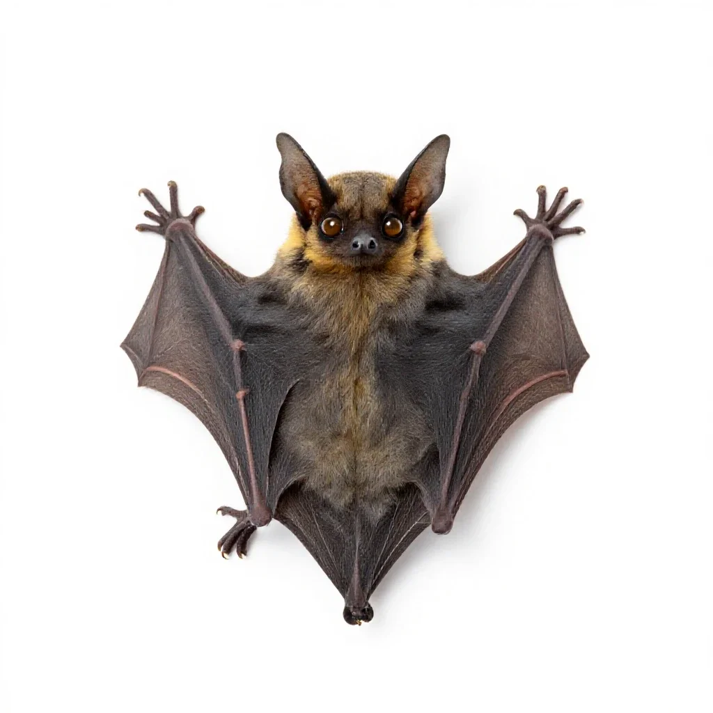 Pallid bat isolated on a white background