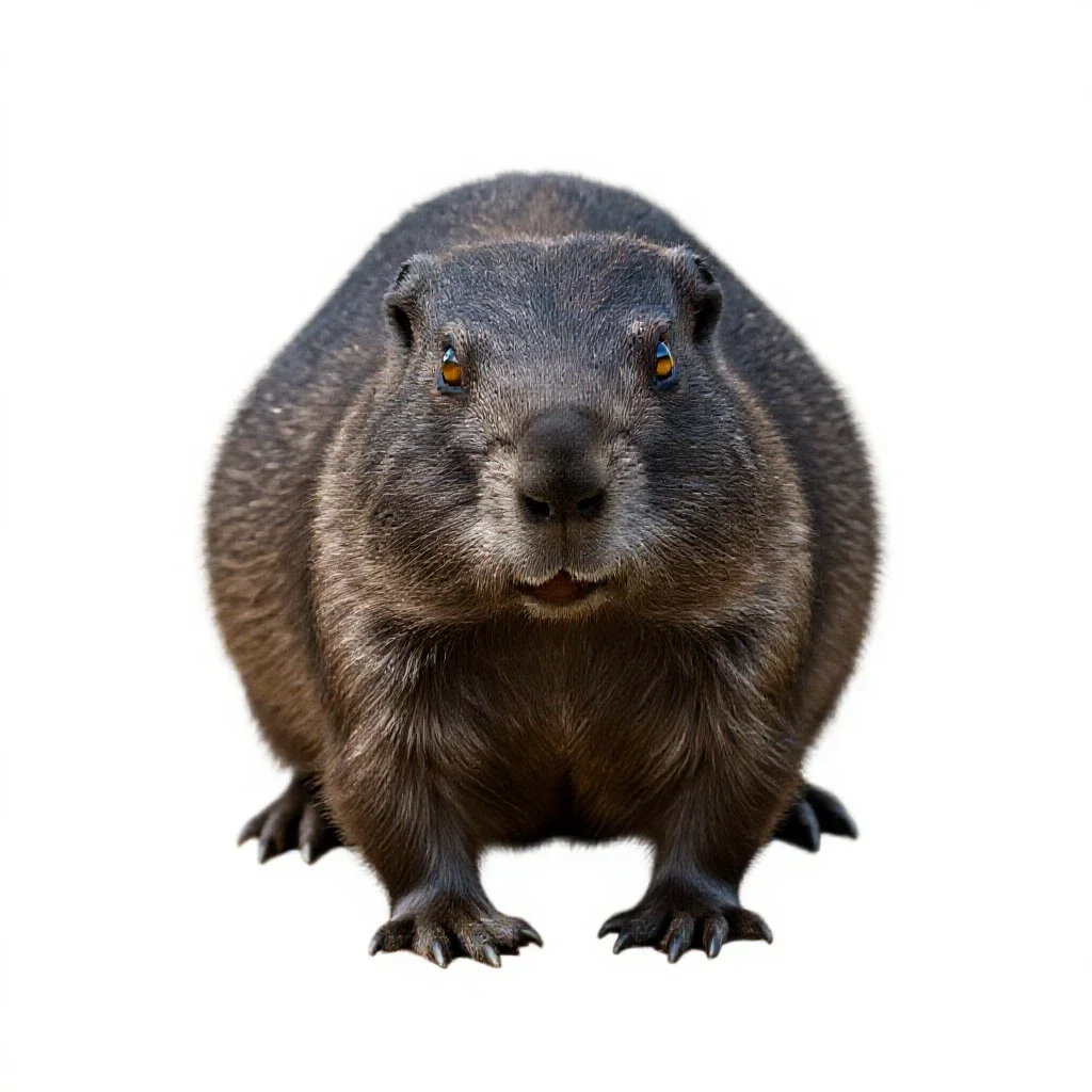 Plains pocket gopher isolated on a white background