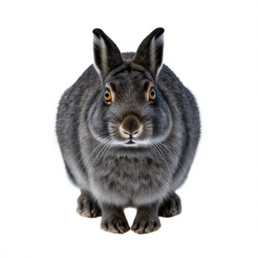 Polar hare isolated on a white background