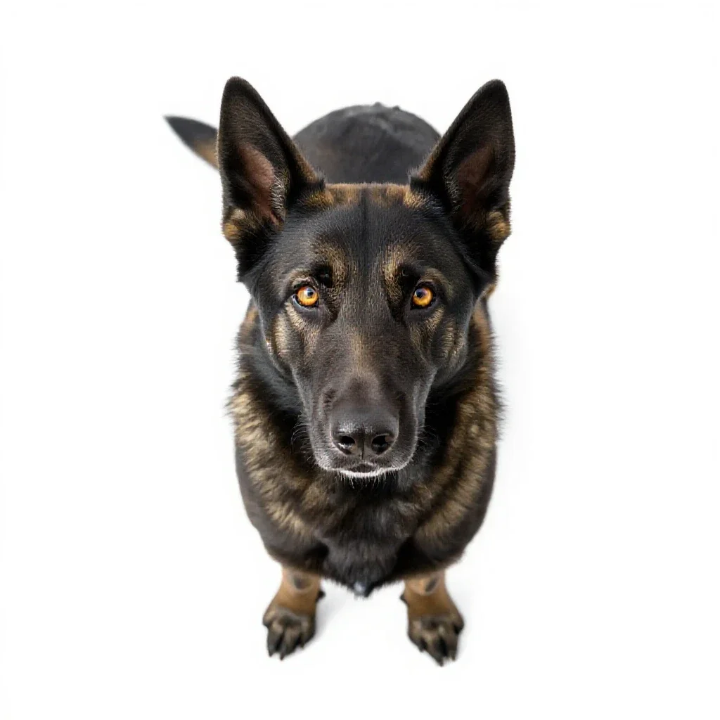 Police dog isolated on a white background