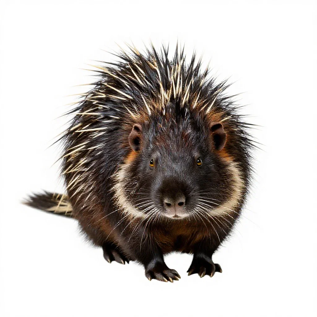 Porcupine isolated on a white background