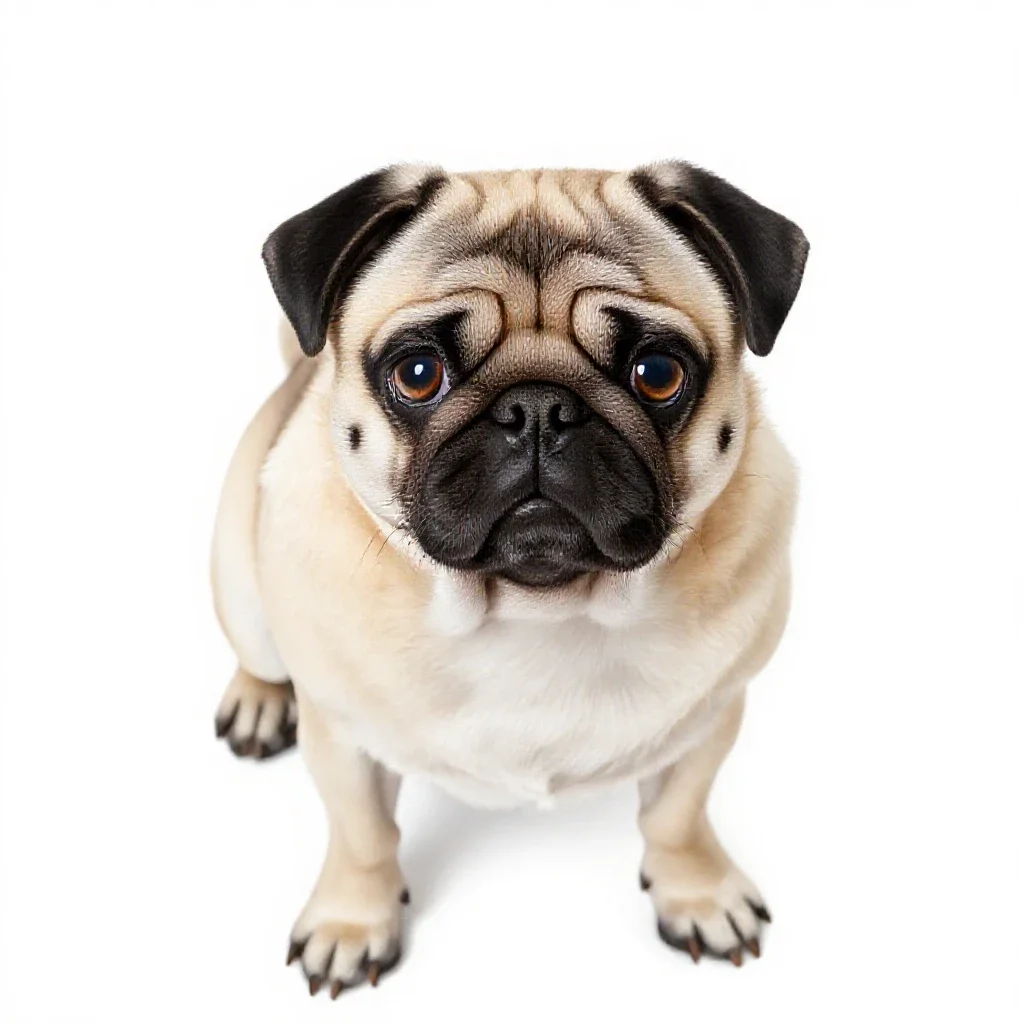 Pug isolated on a white background