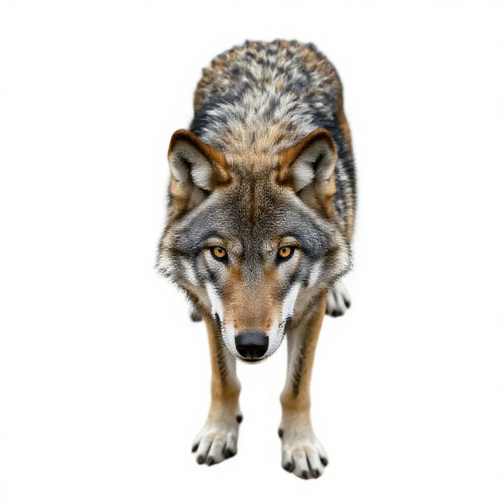 Red wolf isolated on a white background