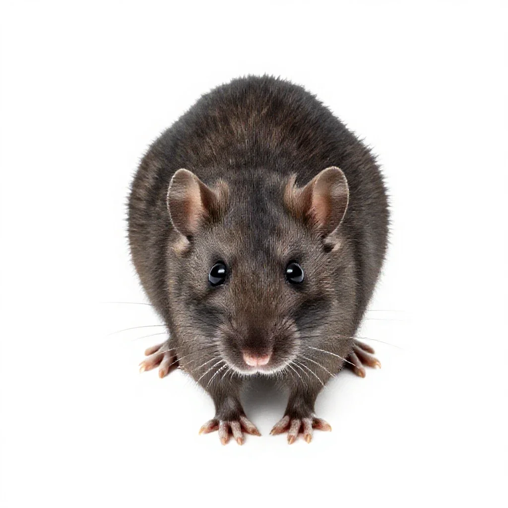Rice rat isolated on a white background