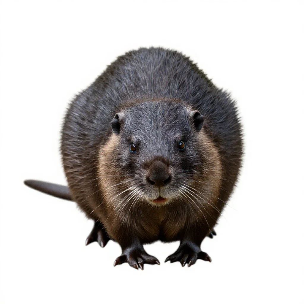 Round-tailed muskrat isolated on a white background