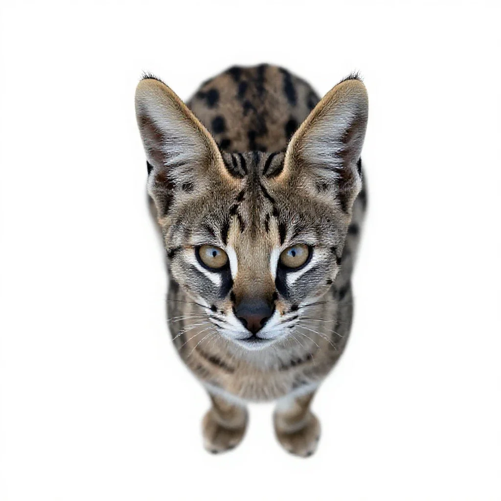 Serval isolated on a white background