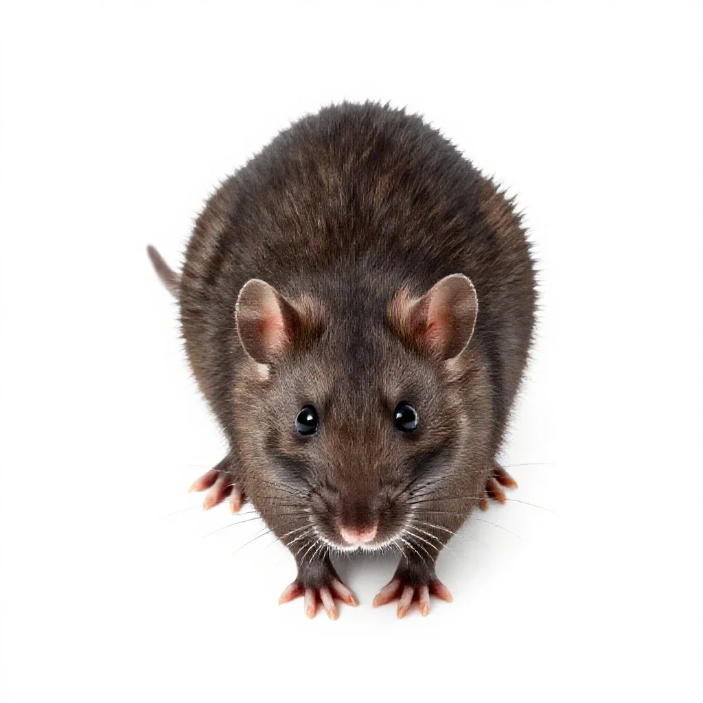 Sewer rat isolated on a white background