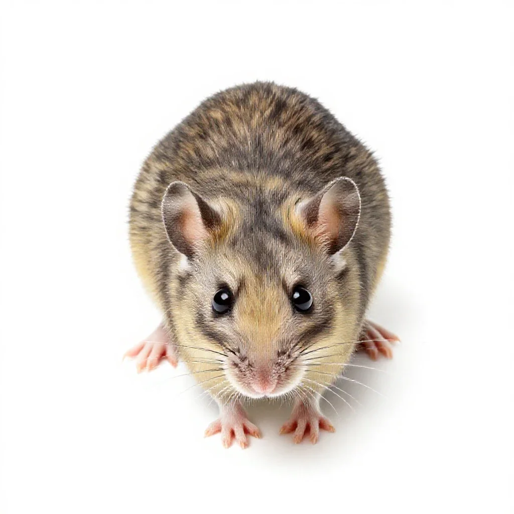 Silky pocket mouse isolated on a white background